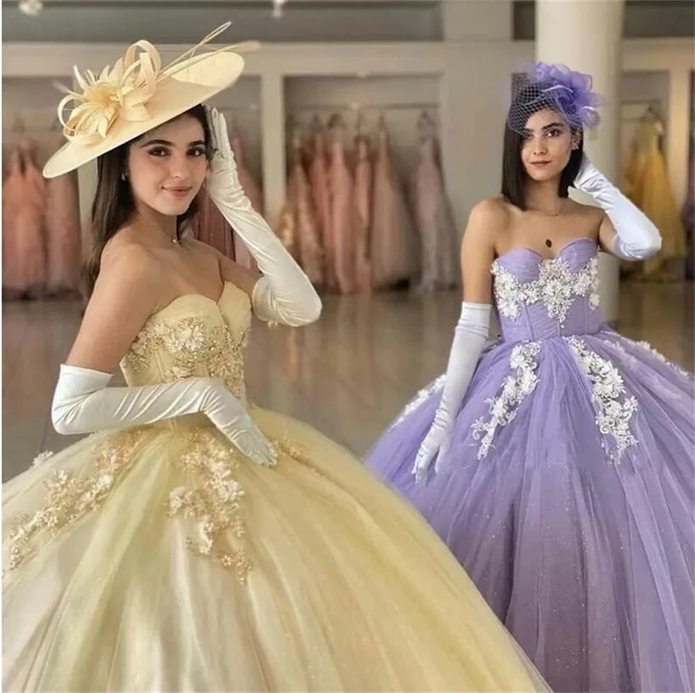 

Quinceanera Dresses 2023 Sweetheart Neckline Tulle Lace Appliques Ball Gown Backless Custom-Made Full-Length15 dress quinceanera