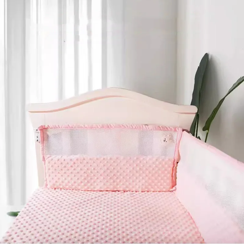 Foldable Winter Summer Double-purpose Baby Bumper One-piece Crib Bumper Anti-collision High Elastic Cotton Newborn