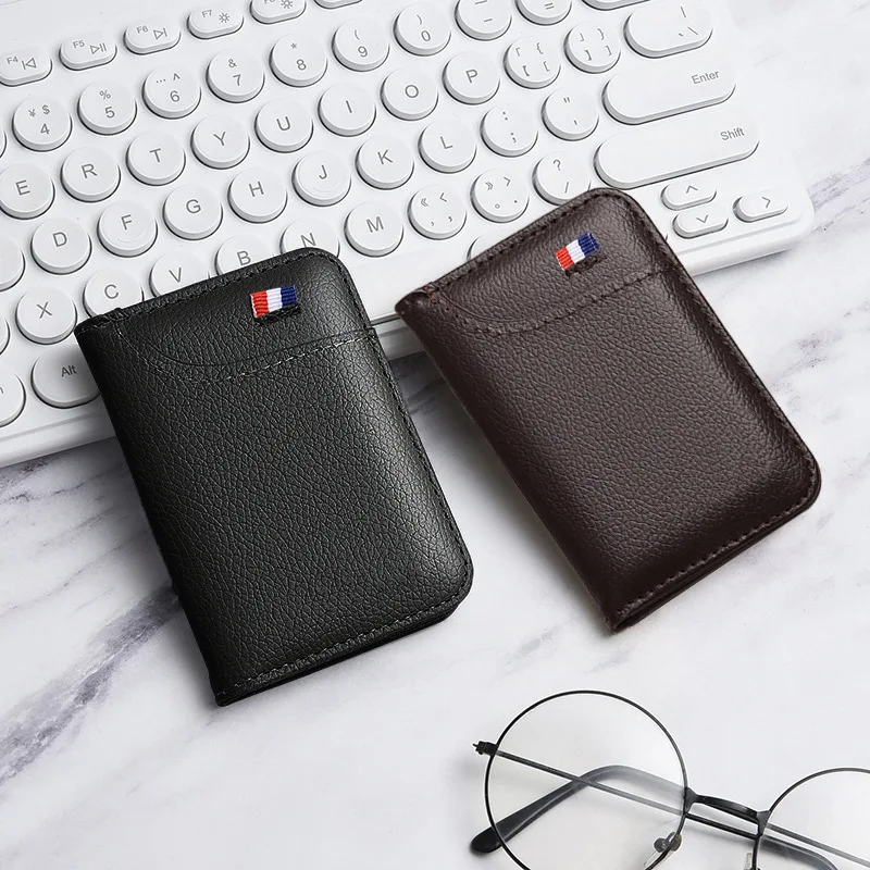 Portable Slim Soft Wallet for Men PU Leather Mini ID Credit Card Holders