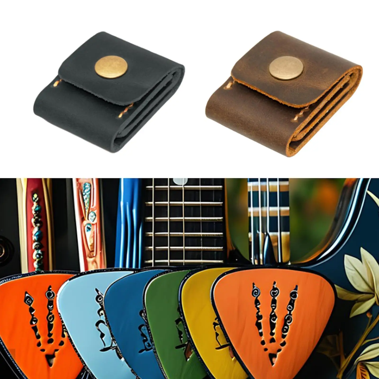 Picks Storage Pouch Box Gift Pick Storage for Acoustic Electric Guitar Kids