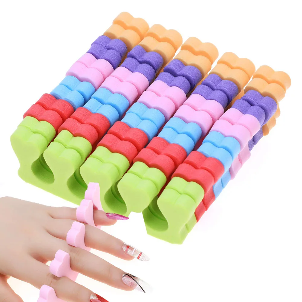Description Picture 3 of item50/100Pcs Soft Foam Sponge Toe Separators Finger Dividers Soft Sponge Finger Divider Spacer Nail Art Manicure Pedicure Tools Kit