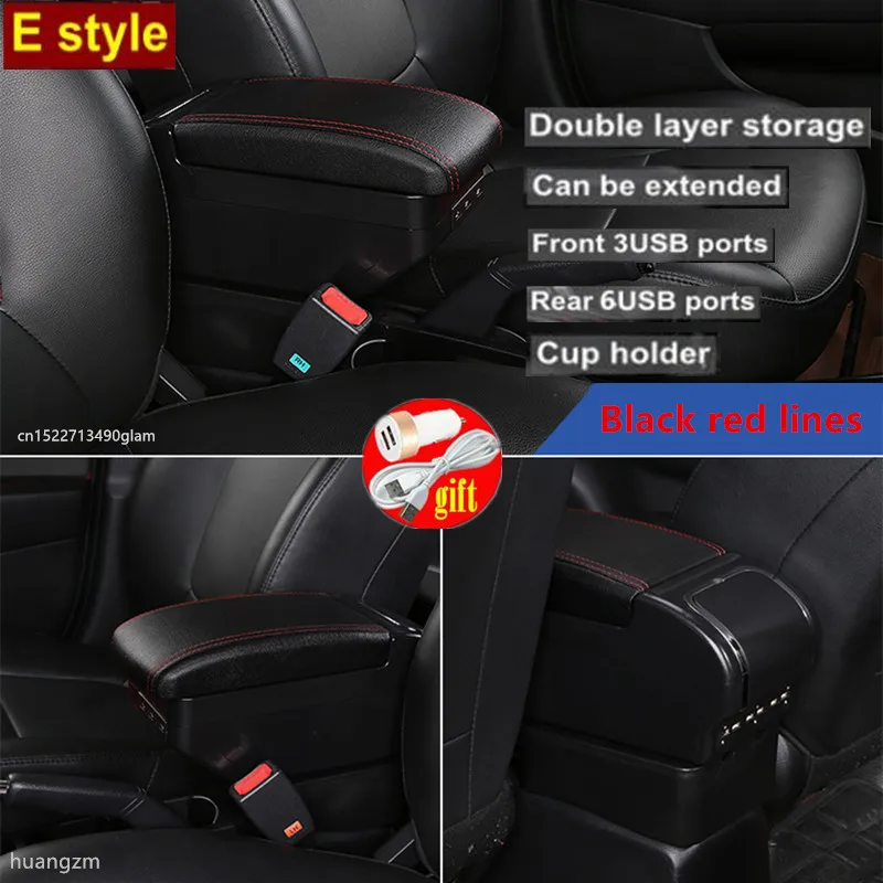 SZSS-CAR With USB Car Center Console Armrest Storage Box