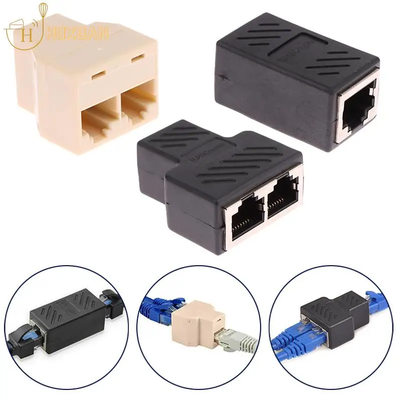 

RJ45 8pin Connector 1 To 2 Way LAN Ethernet Cable Network Splitter Coupler RJ45 Cat5/Cate6 Interface Extender Adapter Connector