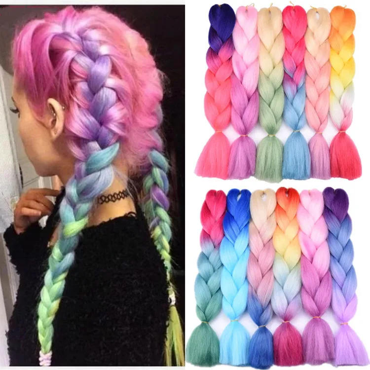 

Colorful Hair for Braids Synthetic Braiding Hair Extensions for Girls Jumbo Braid Hair for Crochet Box Expression Braiding Hair