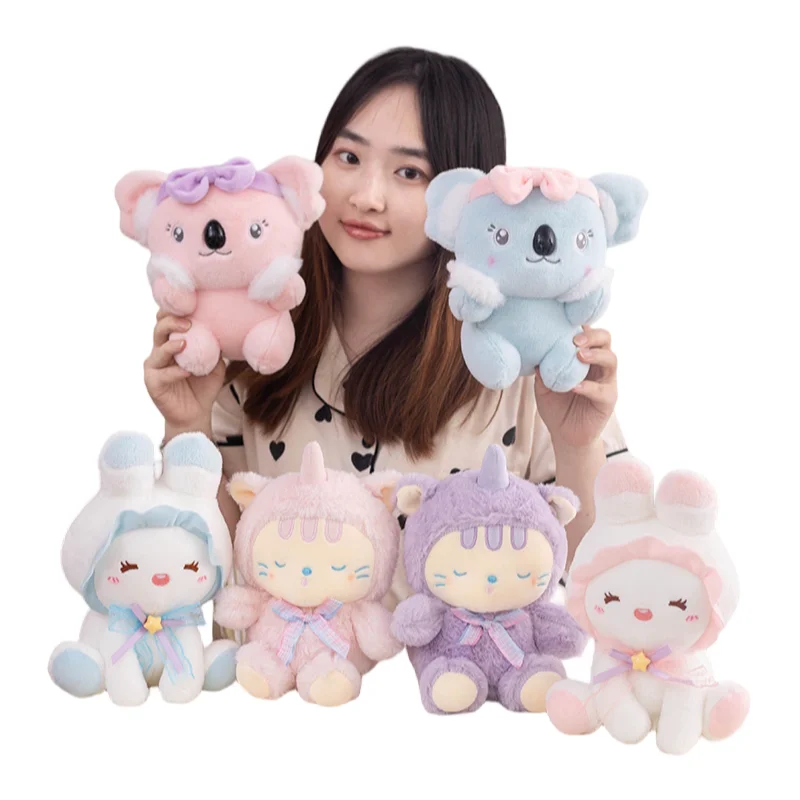 22cm Kawaii Soft Koala Bear Unicorn Plush Toys Stuffed Animal Rabbit Lovely Girls Baby Accompany Doll Christmas Birthday Gift