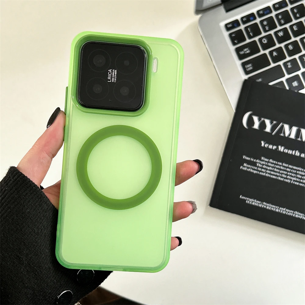 Armour Magnetic Translucent Phone Case with Colorful Camera Bumper