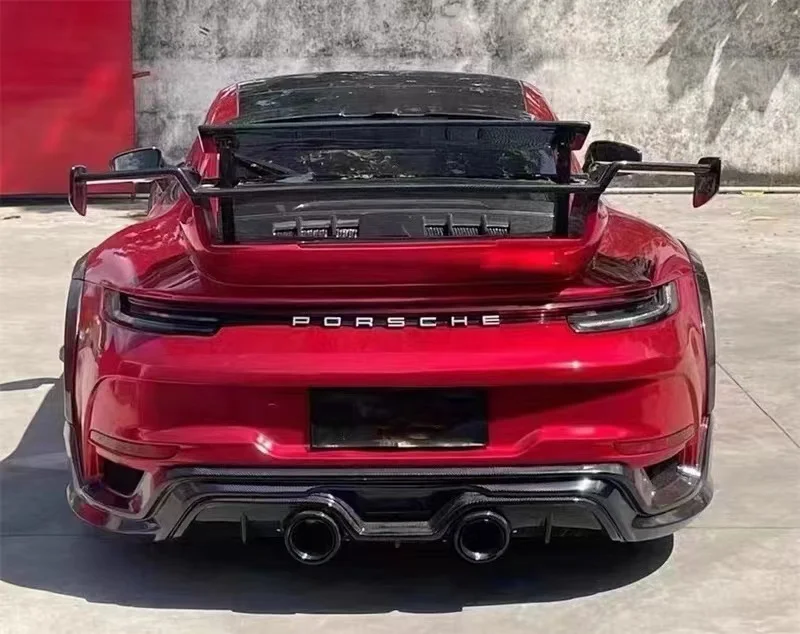 

For Porsche 992 modified real carbon fiber tail wing fixed wind wing large pressure wing double large tail wing