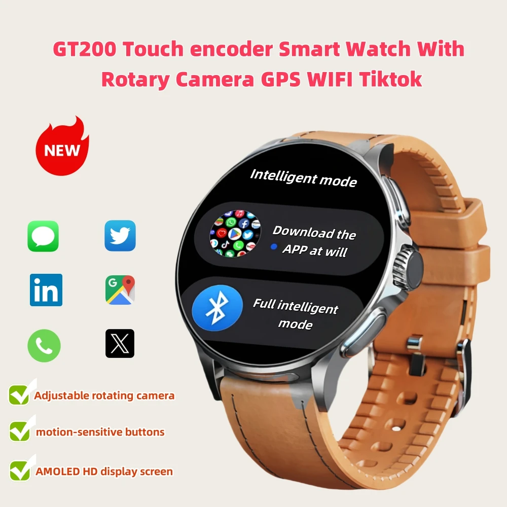 GT2005G LTE Android Smart Watch 1.95inch Amoled Smartwatch Men With ...