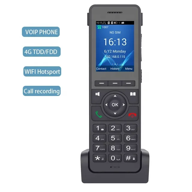 Wireless Sip Phone Wireless Handheld Phone Hindetel lte wifi 2.4G Cordless Phone SIP VOIP hotspot recording ip phone Cordless 4G SIP Phone Desktop VoIP
