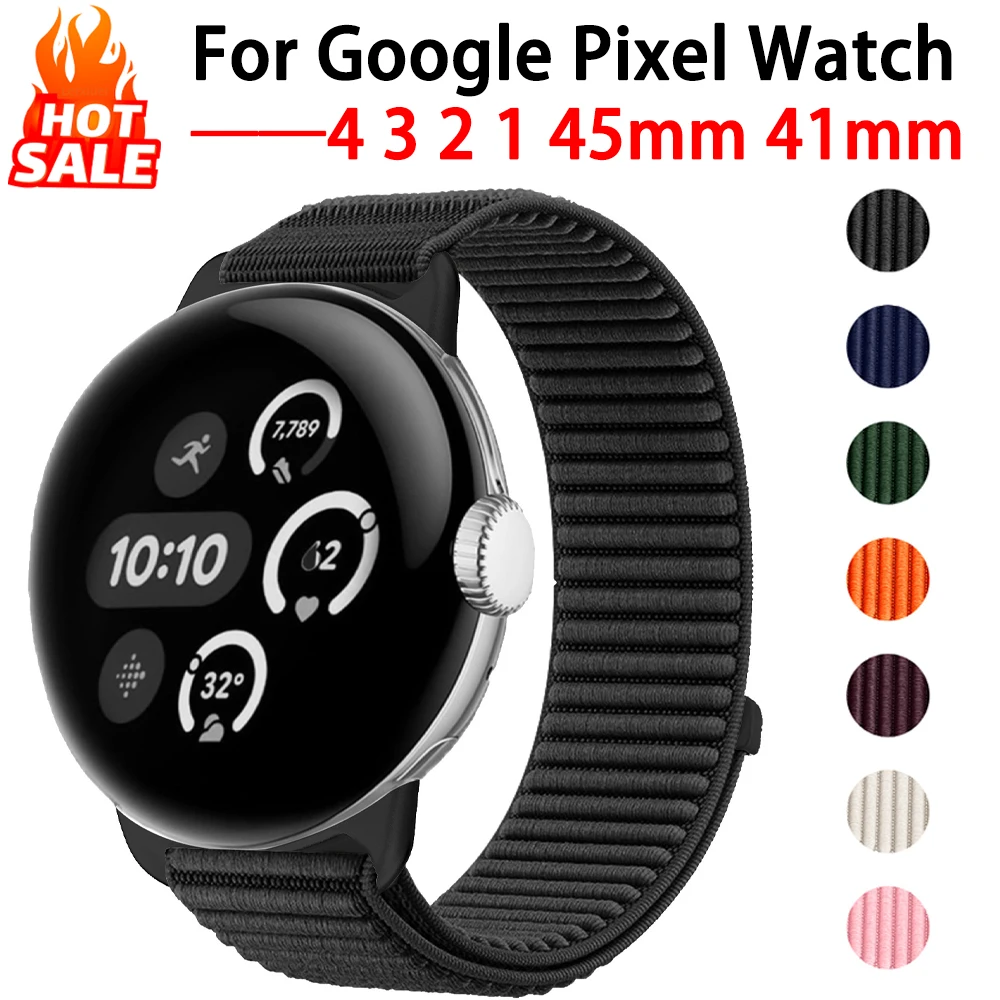 Nylon Loop Strap with Metal Links - Premium Replacement Smartwatch Bracelet