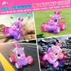 Unicorn Remote Control Car for Girls, RC Stunt Car with Cute Lights, 360° Rotating Double-Sided 4WD, Birthday Gift for Kids 6