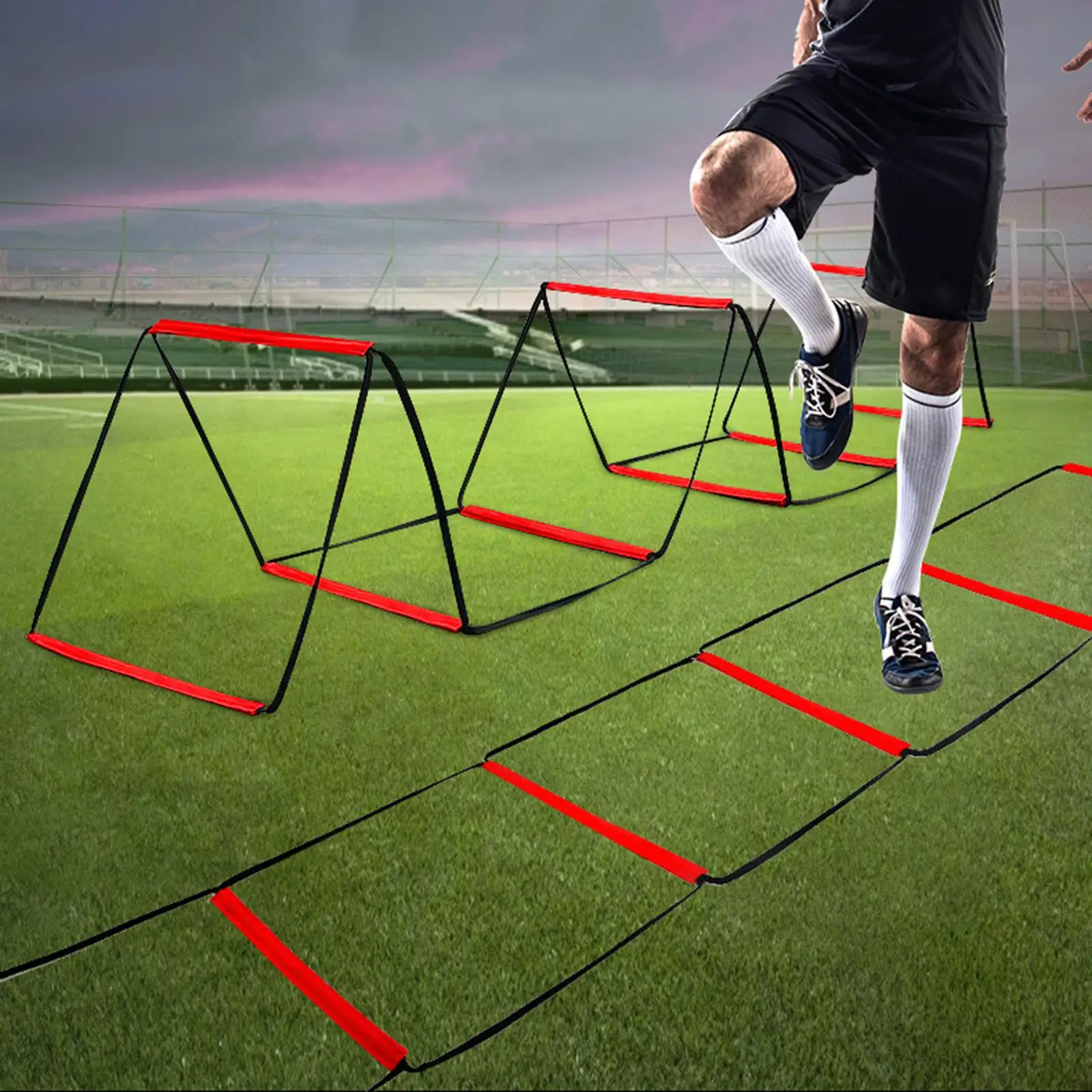 

Agility Speed Ladder Adjustable Set Equipment for Workout Sports Fitness