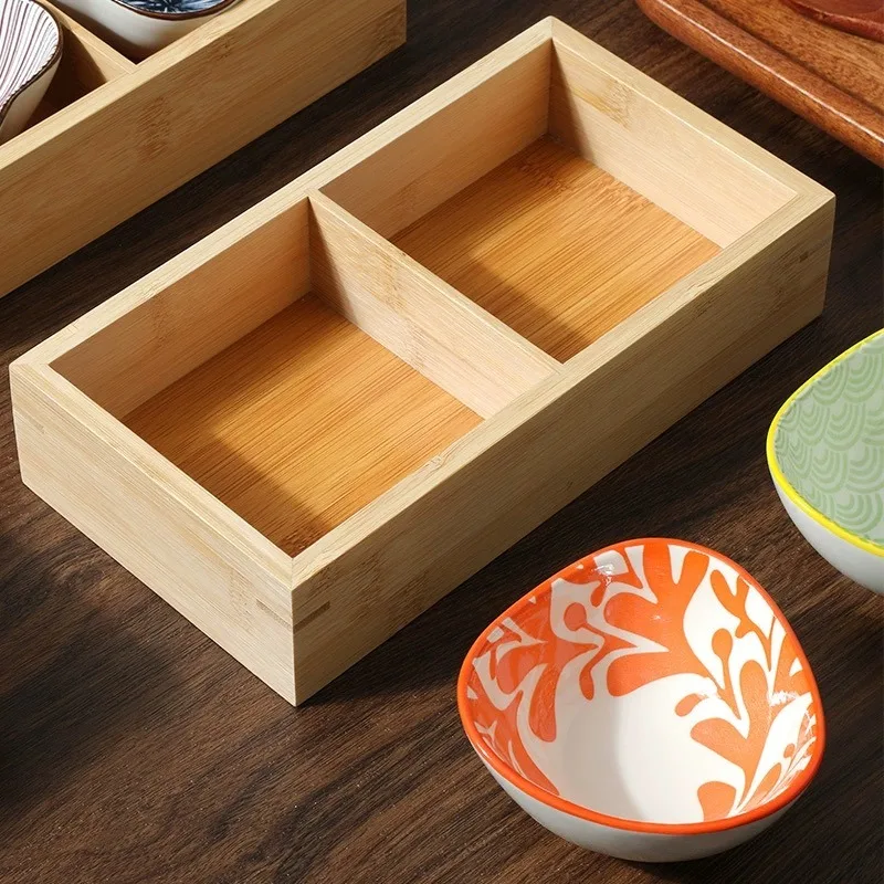 Japanese 9-compartment Tray Bamboo Compartment Dinner Plate Hotpot