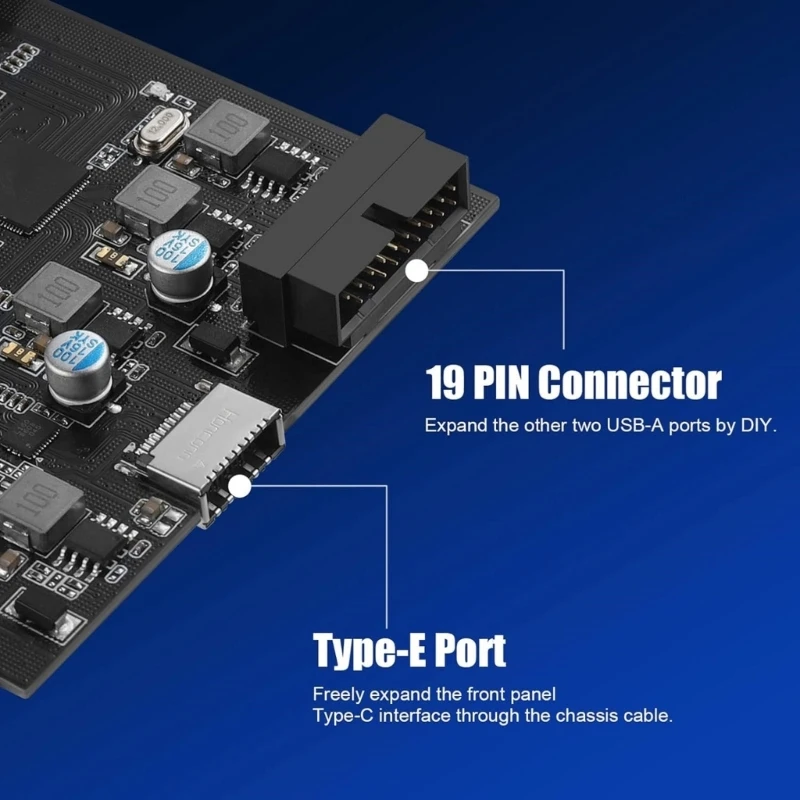 6 Port USB PCIe Card PCIE to Type C (2) USB Type-A (2) Expansion Card with Internal 19 Pin Connector Front Panel Adapter