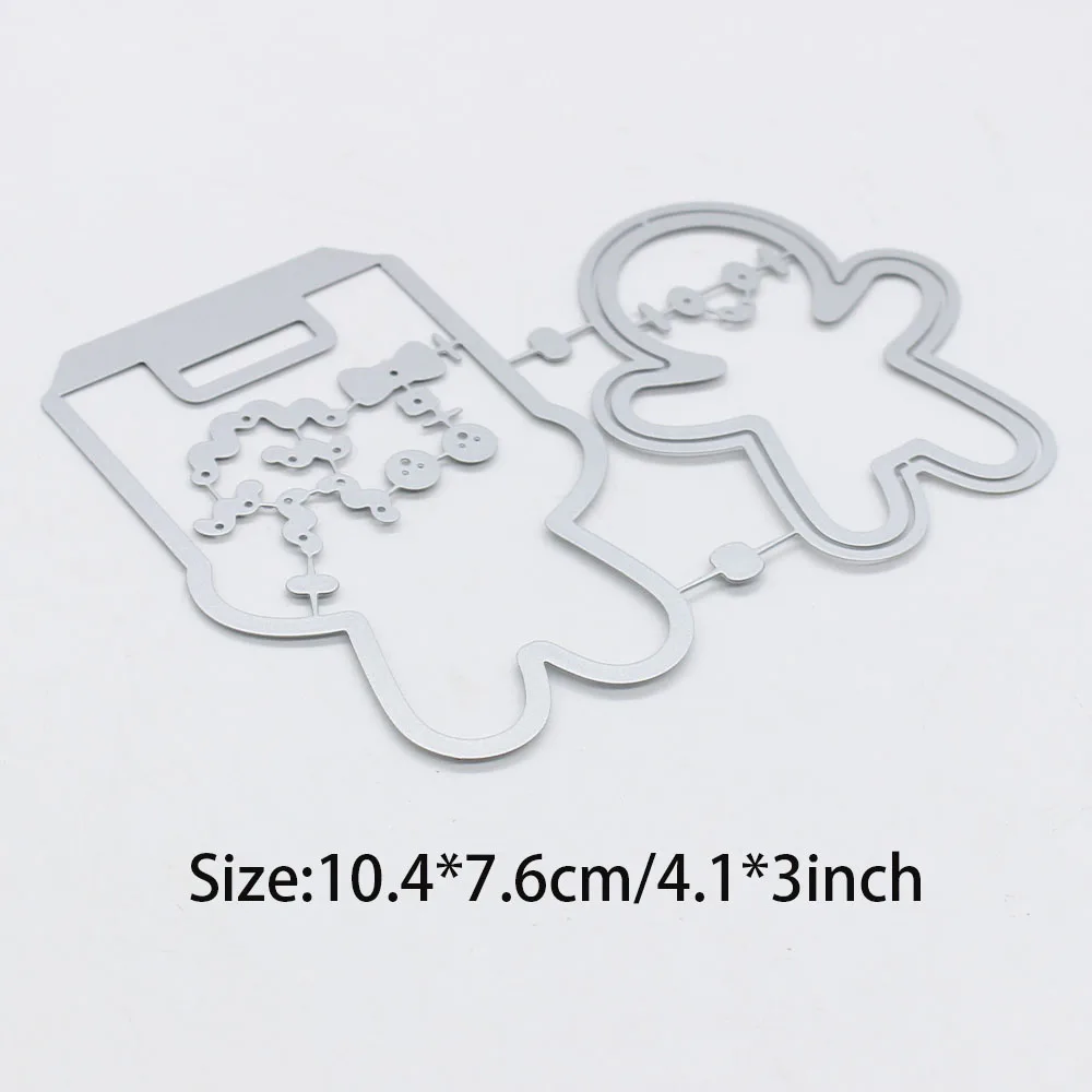 KSCRAFT Gingerbread Man Bag Topper Cutting Dies Stencils for DIY Scrapbooking Decorative Embossing DIY Paper Cards