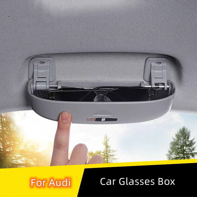 

1Pcs For Audi A3 A4 A6 Q2 Q3 Q5 Original Car Glasses Case Interior Modification Decoration Accessories Parts Sunglasses Holder