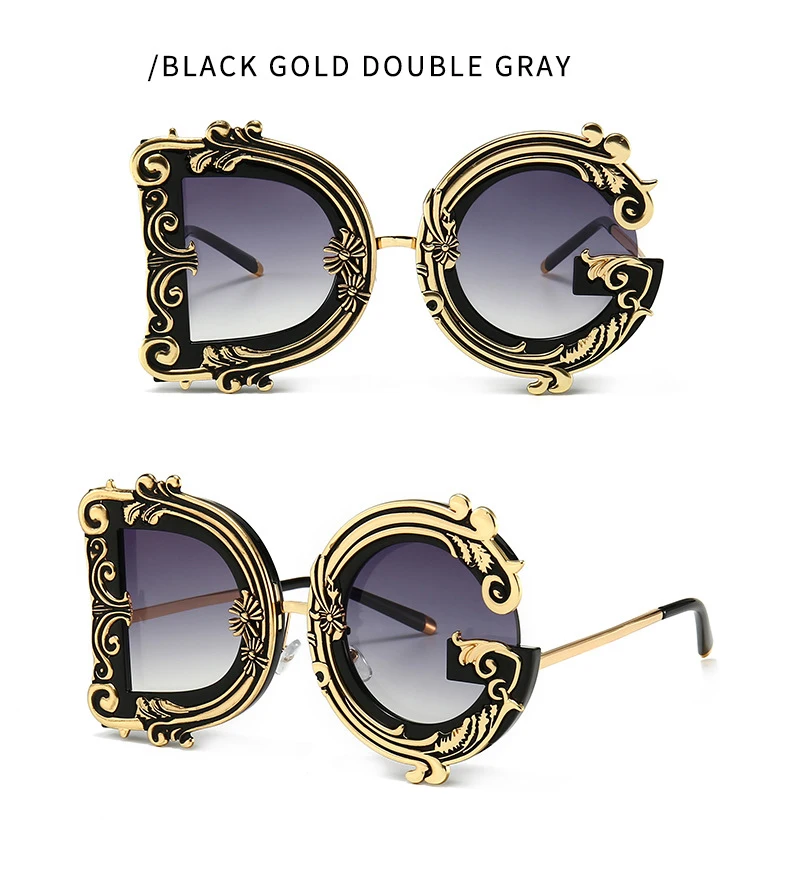 ray ban sunglasses women Vintage Baroque Fashion Oversized Sunglasses Women Luxury Brand Designer Metal Flower Big Frame Sun Glasses For Female UV400 designer sunglasses for women