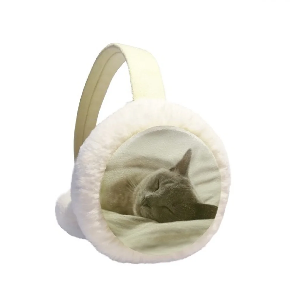 

Animal Cute Gray Cat Photograph Shoot Winter Ear Warmer Cable Knit Furry Fleece Earmuff Outdoor