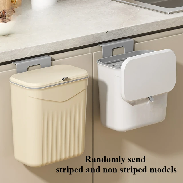 Pattumiera bianca montata a parete salvaspazio per pulizia senza sforzo per cucina - Plastica resistente, stoccaggio dei rifiuti multifunzionale 6