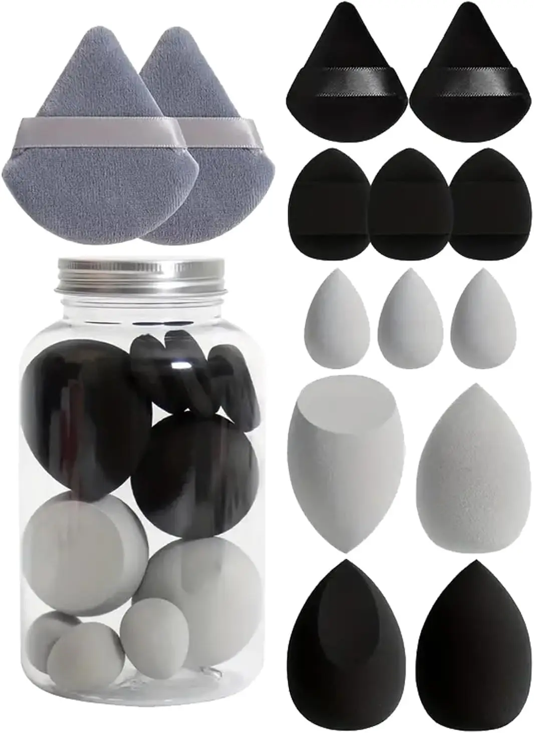 14PCS Latex-Free Makeup Sponges - Vegan Beauty Blender for Foundation & Concealer, Streak-Free Air Cushion Applicator