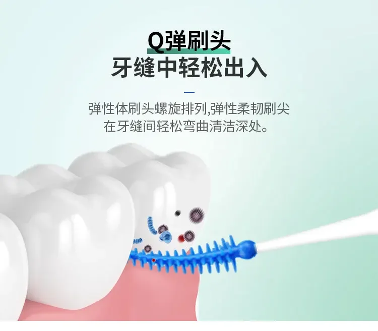 Interdental Silicone Brushes 200 Units Dental Toothpicks Brush Between Teeth With Thread Oral Cleaning Tools