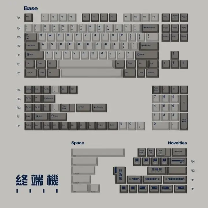 Teclado Mecânico Keycaps Keycaps Faça Você Mesmo Keybox Shenpo Terminal Theme Perfil Cereja Pbt Dye Sub 147 Chaves Conjunto Completo - Imagem 6