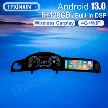 Dual Screen For Audi A6 S6 2009-2012 Car Android 13 Multimedia Player GPS Navigation Stereo Radio head Unit,LCD Digital Cluster