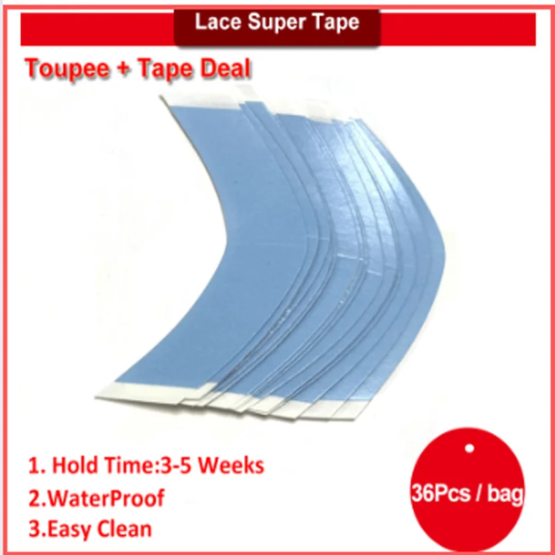 36pcs/lot Tape For Toupee Men Lace Front Blue Wig Tape Double Sided For Toupee Lace Wig Hair System Adhesive Durable