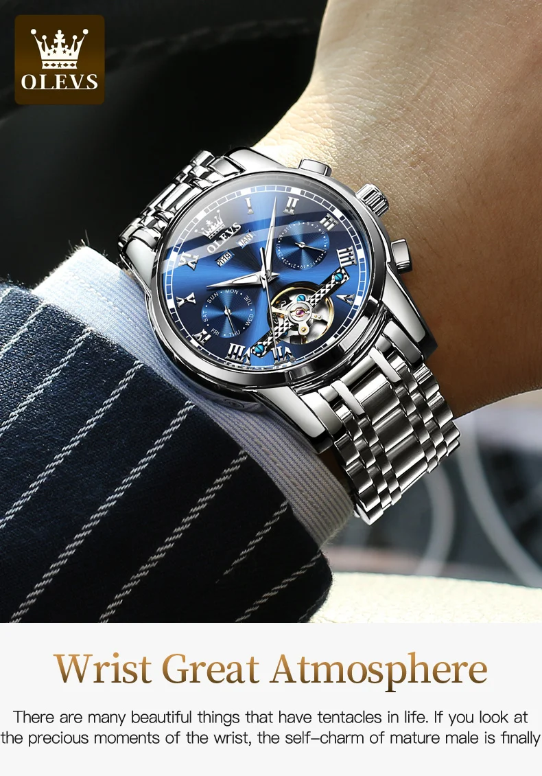 Alibaba Reloj Hombre 2019 OLEVS 6607 Fashion Stainless Steel Strap