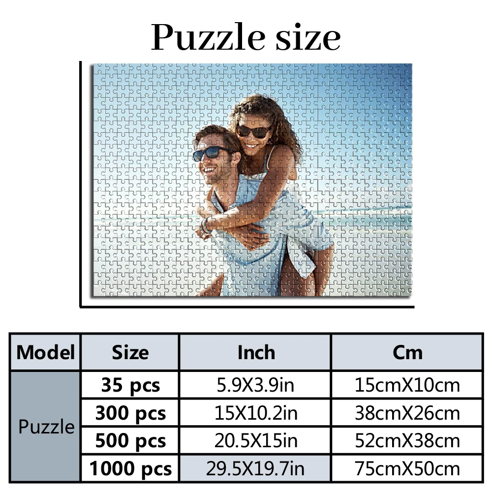 Customized Seaside Couple Photo Puzzle