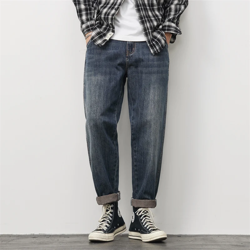 

Autumn and Winter Jeans Men Straight Leg Loose Casual Pants Korean Version Trend All Matching Trousers Fashion Brand
