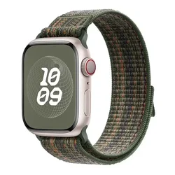 Sport Loop Nylon Bracelet for Apple Watch Bands - Multisize Strap Collection (1 Dark Fir Orange)