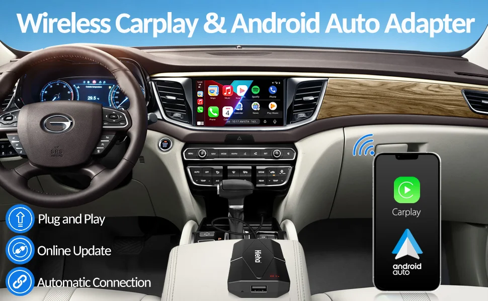 Adaptateur de voiture CarPlay sans fil pour iphone Connexion Automatique  Bluetooth Siri IOS 15 pour Audi Mercedes Volvo Volkswagen - Cdiscount Auto