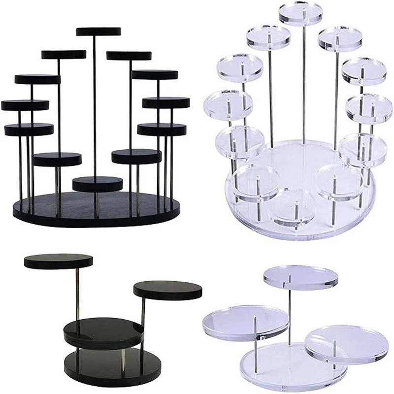 Multilayer Round Cupcake Stand Acrylic Display Stand For Jewelry Cake