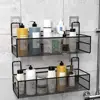 Black Wall-Mounted Bathroom Shelf Shower Shampoo Rack Kitchen Condiment Storage Basket Toilet Soap Holder Bathroom Organizer 1