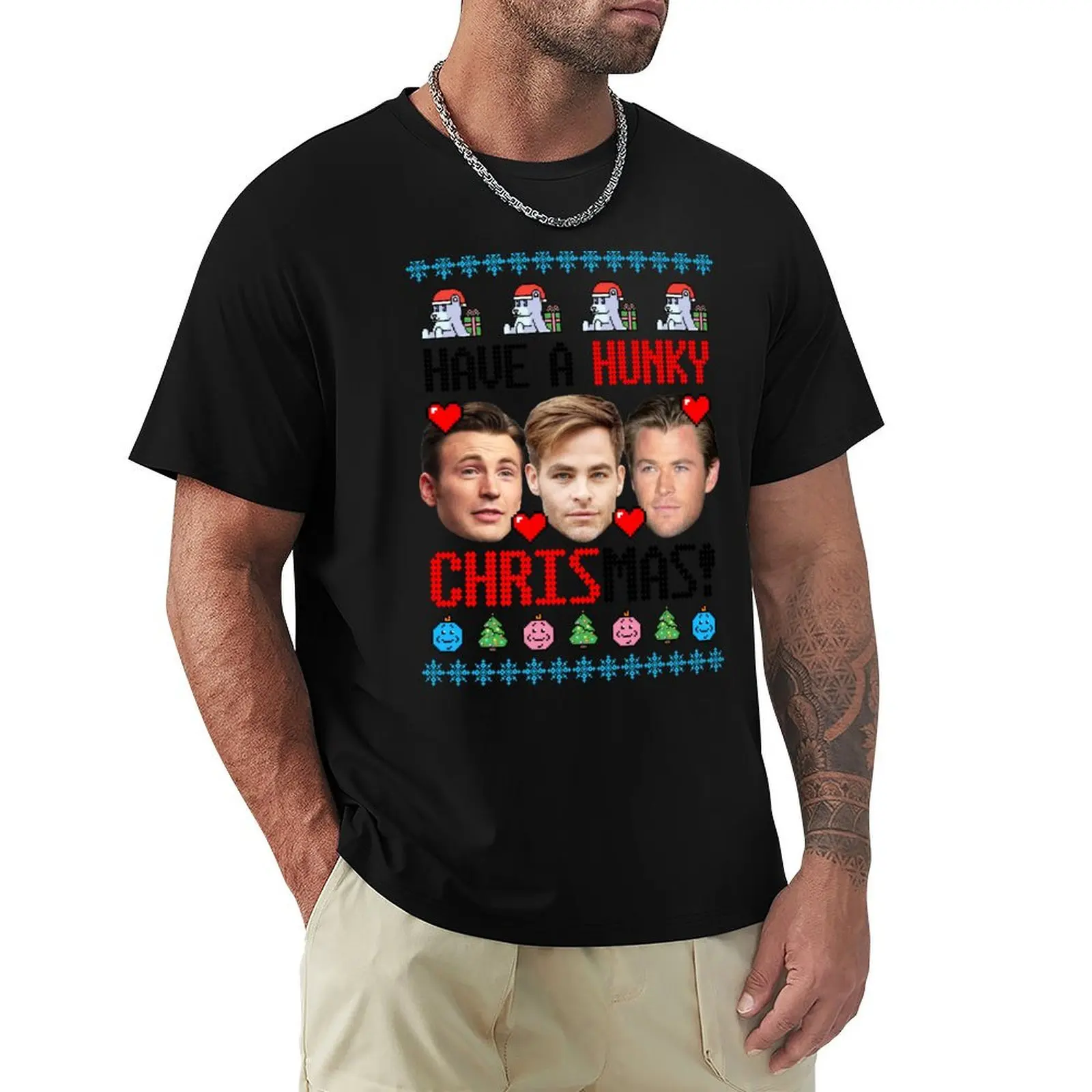 

Have a Holly, Hunky Christmas! Oops--CHRISmas. T-Shirt blanks animal prinfor boys mens t shirt