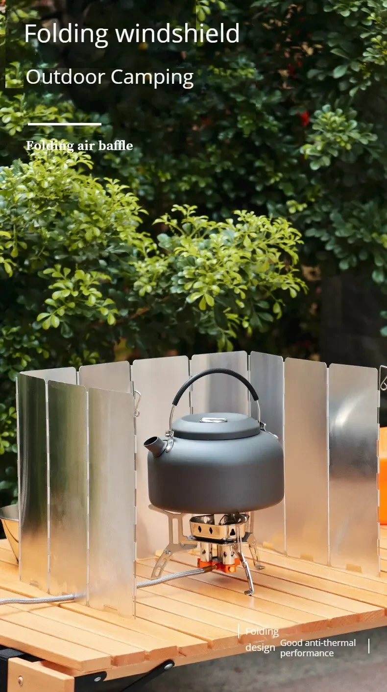 Description Picture 6 of itemOutdoor Gas Stove Windshield Thickened Folding Cassette Stove Windshield (8pcs)