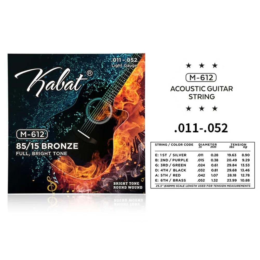 6 Teile/satz Akustische Gitarre Saiten Teile Volle Größe 09-45 10-50 11-52 12-54 13-56 Messing Gitarre Saiten Geschenk Für Anfänger Spieler – Detail 26