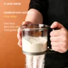 Flour sifter handheld semi-automatic double-decker filter flour baking special sieve kitchen ultra-fine filter cup mesh 4