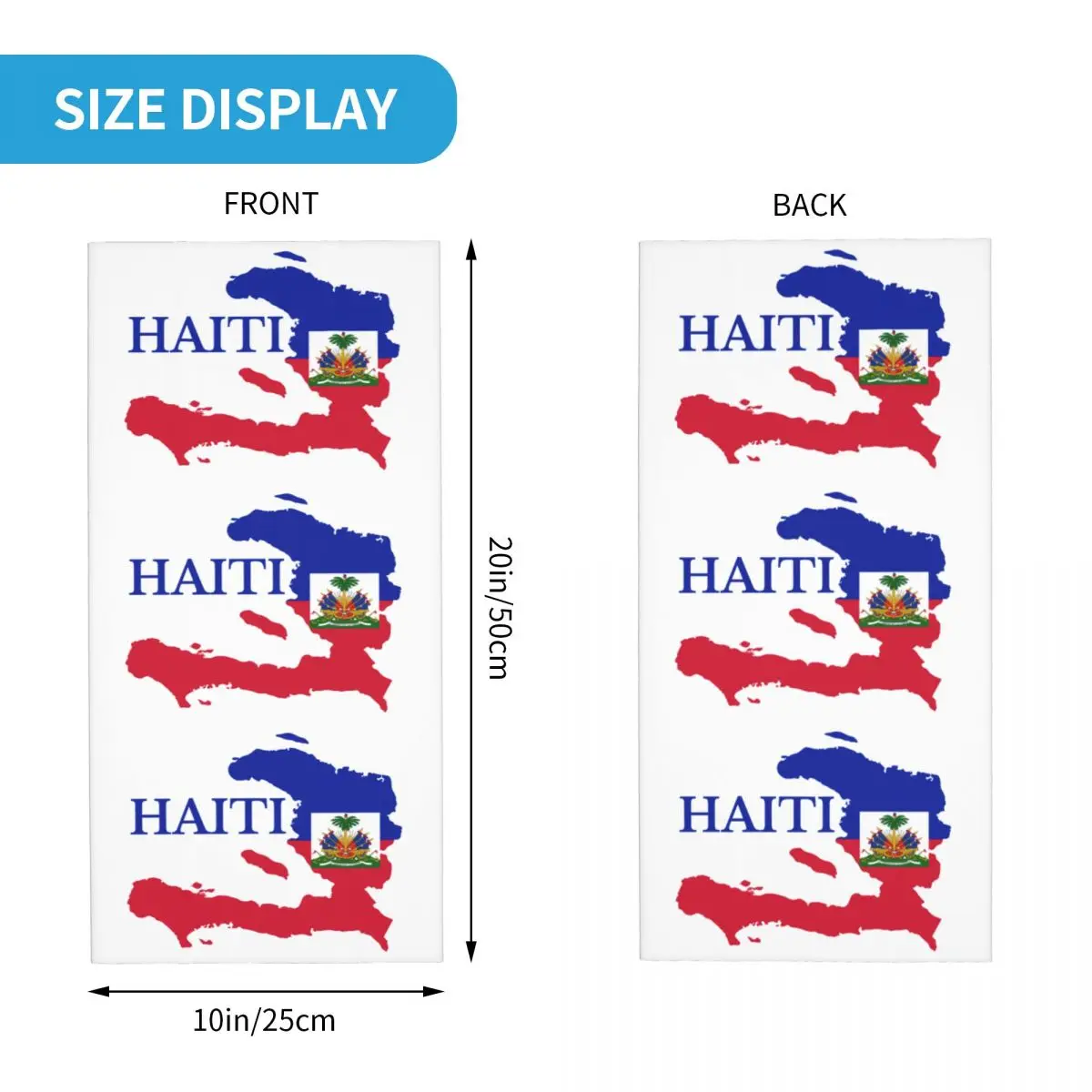 Haiti Map Flag Bandana Neck Gaiter for Ski Cycling Men Women Wrap Scarf Balaclava Warmer