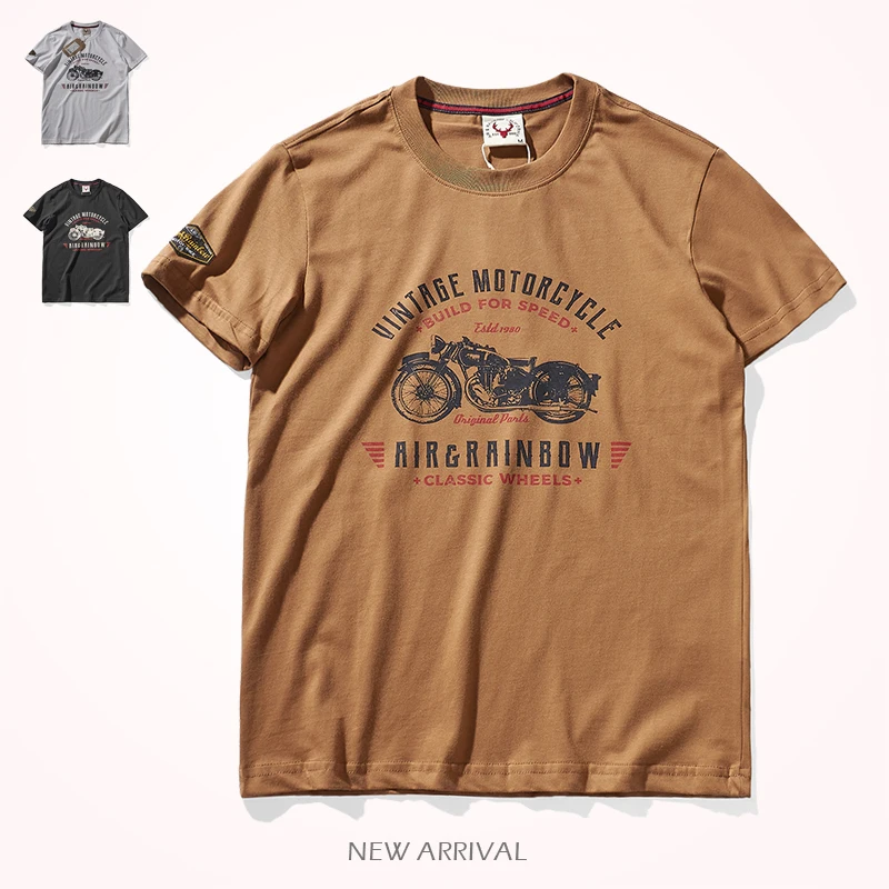 

Летняя новая американская Ретро футболка с коротким рукавом, мужская мода, 100% хлопок, потертая, старая Повседневная футболка с круглым вырезом