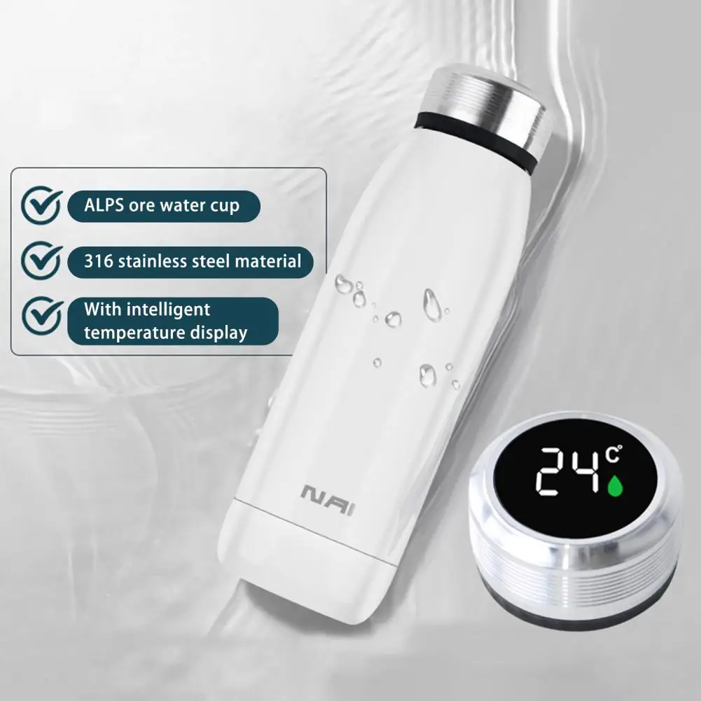 

Hot Water Bottle Temperature Display Stainless Steel Water Bottle with Alps Cartridge for Travel Exercise for Electrolyte