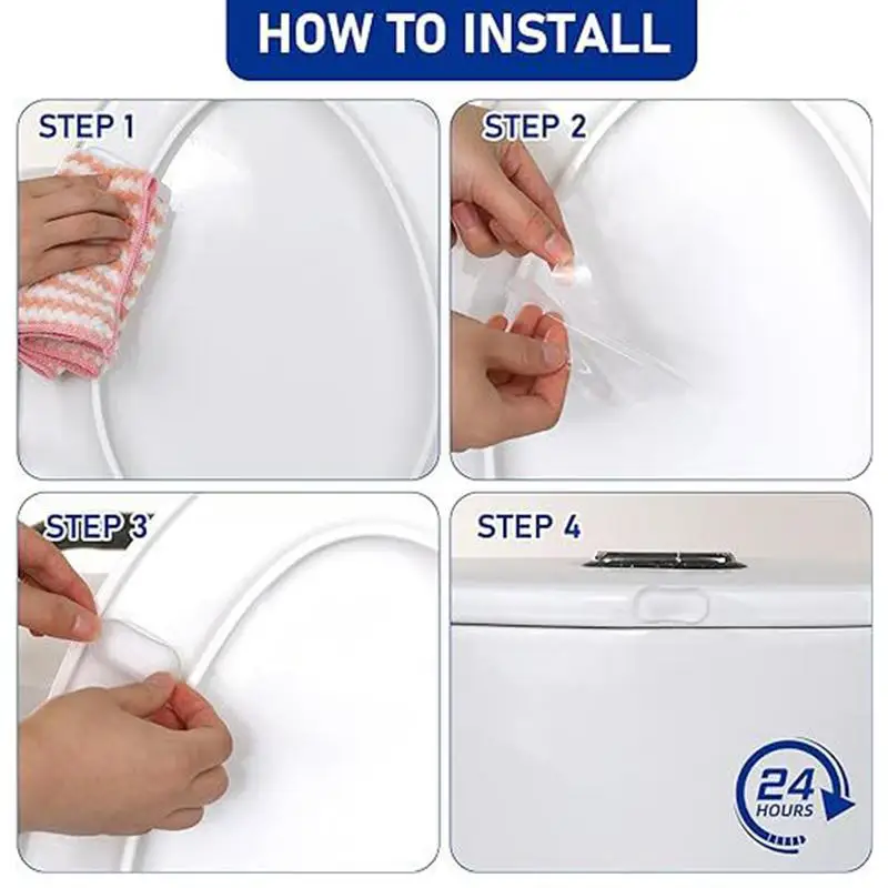 Toilet Seat Accessories Durable Silicone Toilet Seat Bumper Shockproof Toilet Seat Lid Pads Bathroom Replacement Parts Strong Adhesive Accessorie