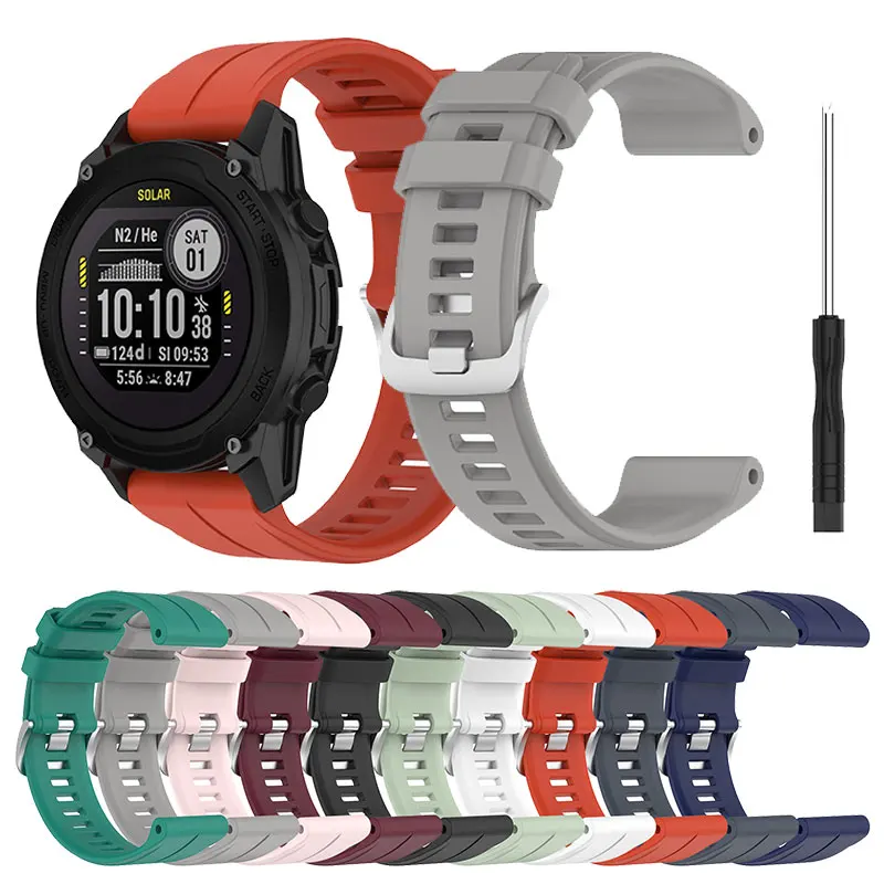 

Watch Strap For Garmin Descent G1 solar instinct 2 Wristband Silicone Bracelet Wrist Band For Garmin approach S62 S60 Fenix7