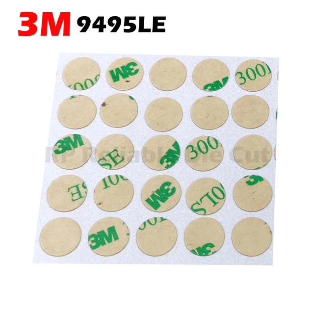 Die cut 500 circles 3M 9495LE Double Coated Adhesive Tape Sticker, Round Diameter10mm~70mm Optional, Strong Bond 1