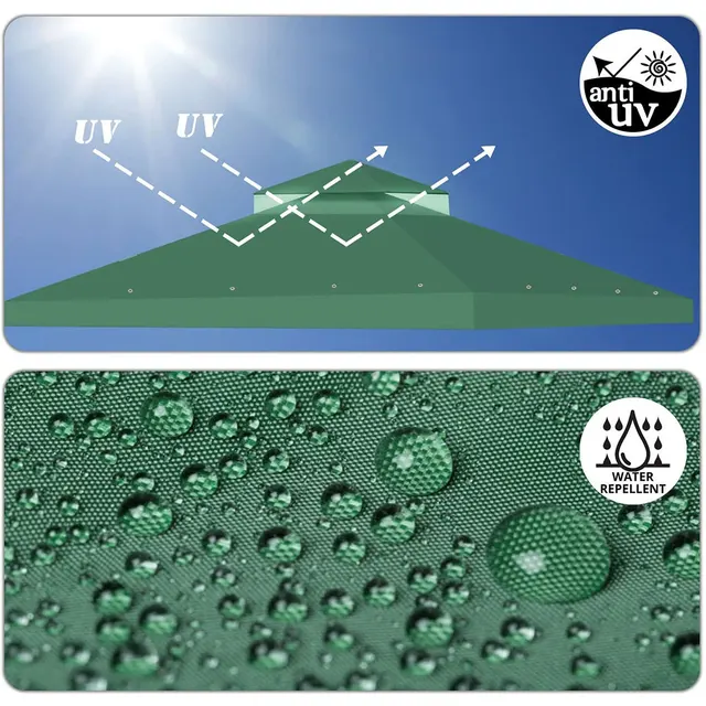 3X3M Vászon Kemping Túrázás Nap Menedékhely Szabadtéri Sátor Lombkorona Felső Tetőfedele Terasz Napfényes Ruhák Árnyék Menedék Csere Alkatrész - Image 5