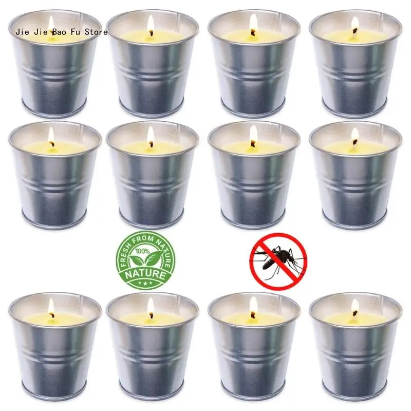 E8Bd 2 Candele Profumate Per Interni Esterni, Candele Repellenti Alla Citronella, Skeeters