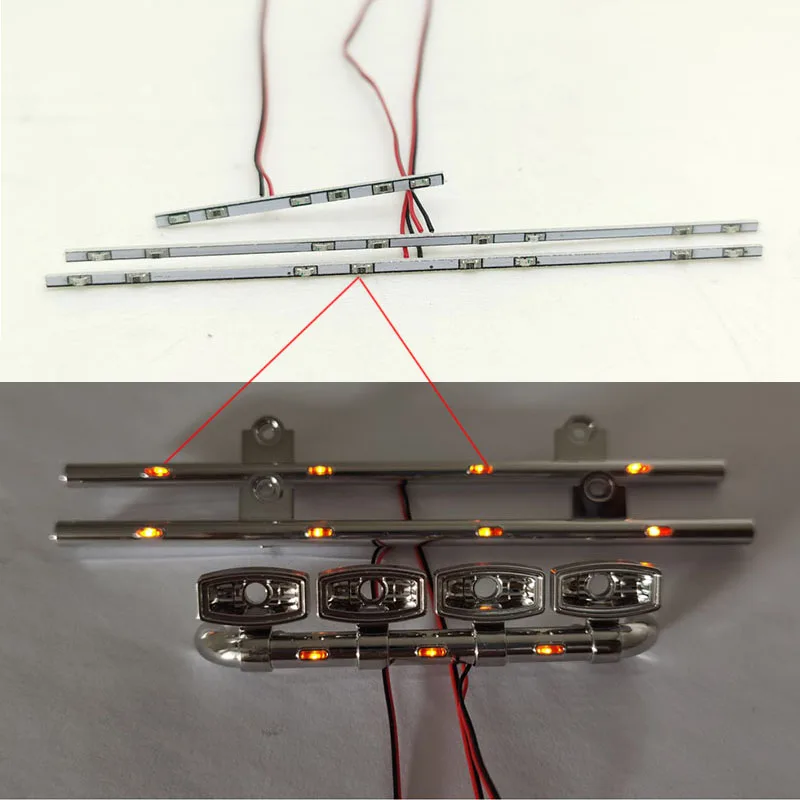 Led Light Side Lamp Koplamp Voor 1/14 Tamiya Rc Truck Trailer Kipper