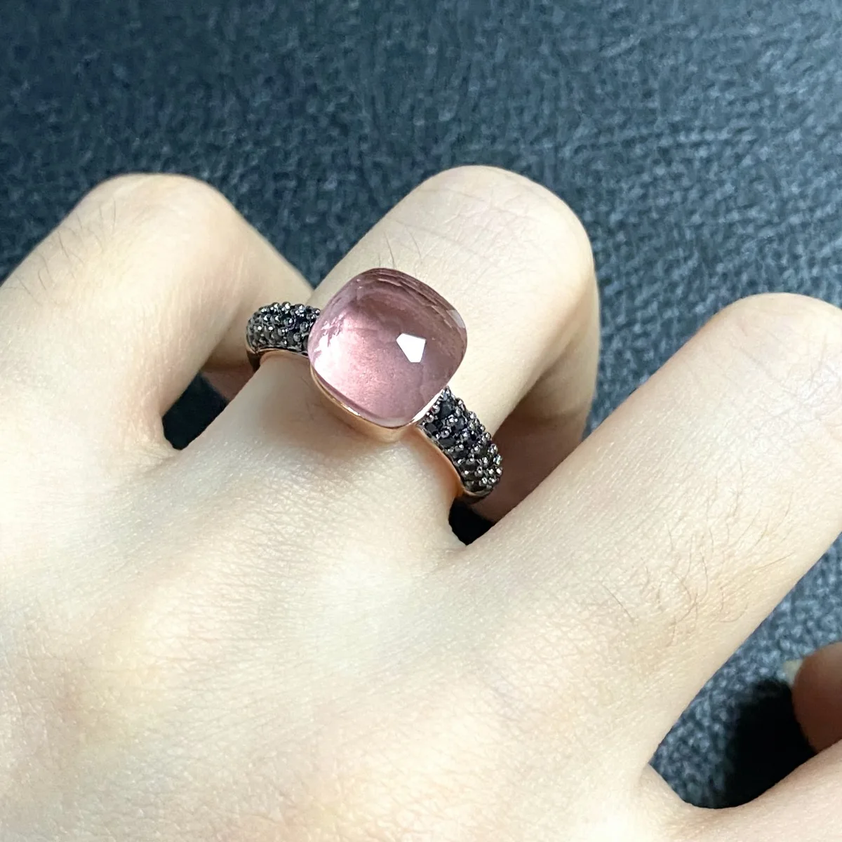 

Кольцо Nudo 10,6 мм с инкрустацией из черного циркона и покрытием черным пистолетом, кольцо с кристаллом, 30 цветов, кольцо карамельного стиля, бирюзовый Аметист, ювелирные изделия