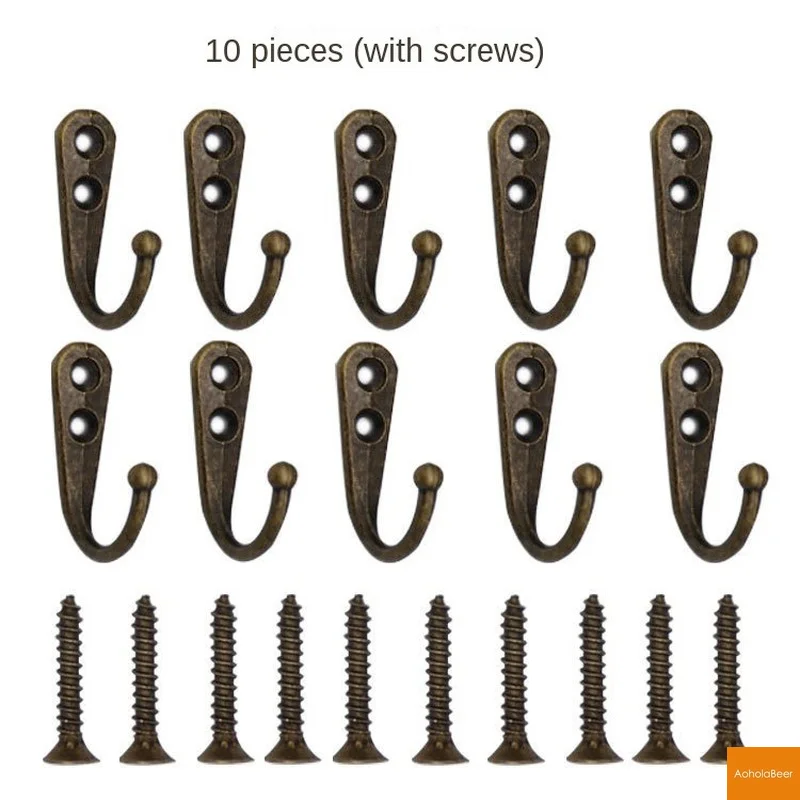 Wall Hooks 10 Pack Alloy Single Hook Bathroom Coat Clothes Hanger Two Colors Available Home Accessories wall mount hooks multi purpose hooks metal hook
